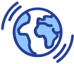 Stylized Earth in blue tones, ideal for buying crypto or Bitcoin on Coinmama. Clean white background.