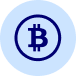 A light blue icon with a dark blue Bitcoin symbol, perfect for buying bitcoin on Coinmama.