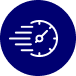 A dark blue icon features a white clock, symbolizing the quick market changes in Bitcoin. Buy Bitcoin on Coinmama.