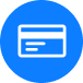 Icon featuring a credit card for secure transactions, ideal for those looking to buy Bitcoin on Coinmama.