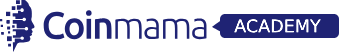 Coinmama Academy logo: "Coinmama" in blue, a building icon, and a badge for BTC education.
